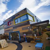Image of new Silsoe Lower School Exterior with Play Area